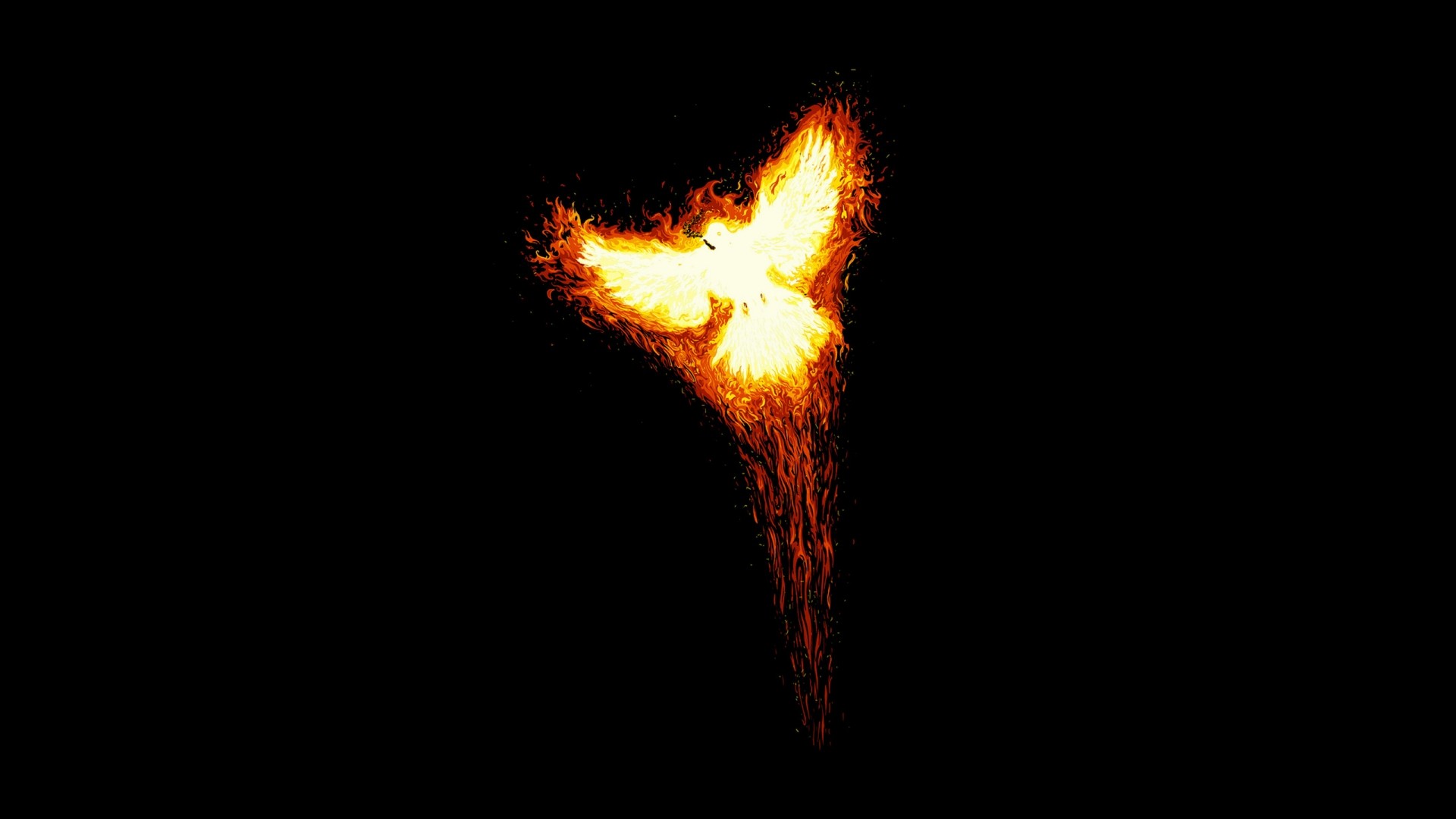 Phoenix bird in the flames   Abstract dark wallpaper