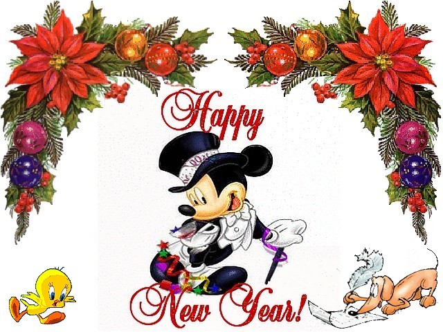 Mickey Minnie New Year Wallpaper Wishing Happy In Their
