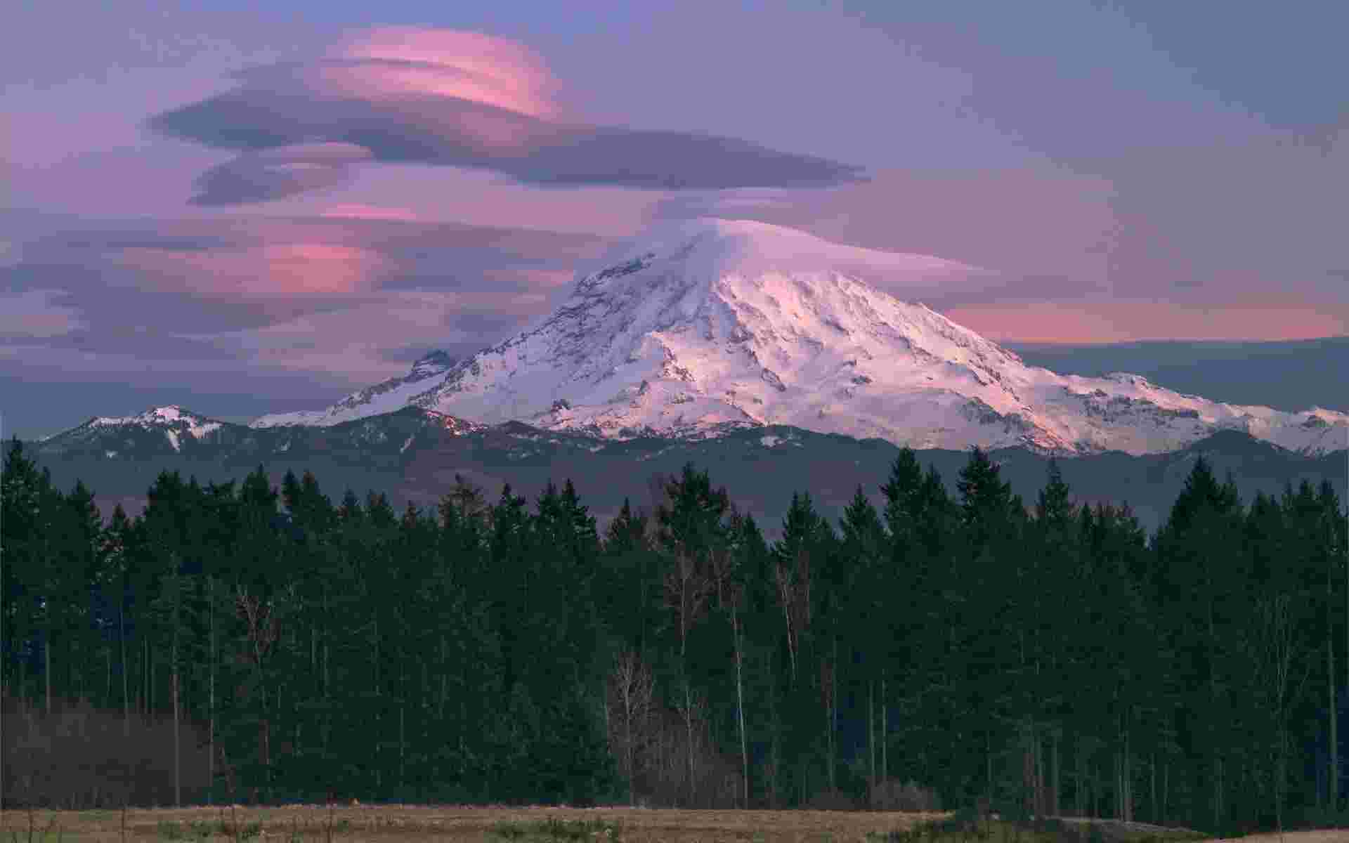Mount Rainier Lenticular Cloud Wallpaper Mountains Nature