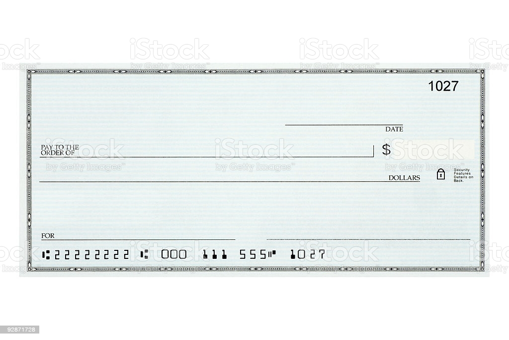 Free download Closeup Of Blank Bank Check Sample Against White ...