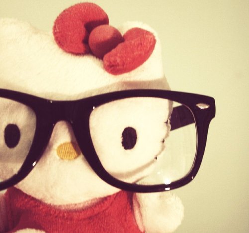 Cute Glasses Hello Kitty Nerd Image On Favim