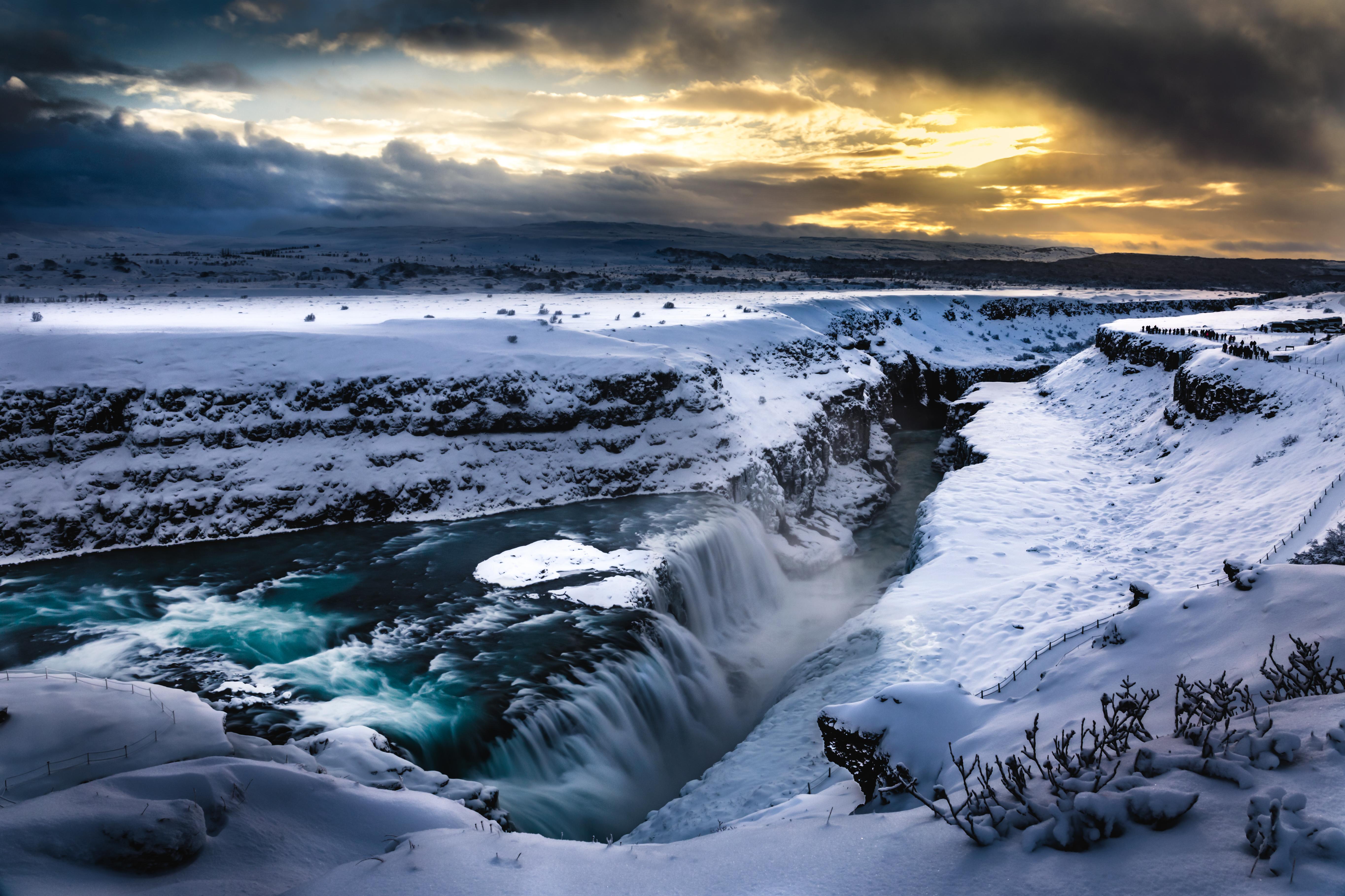 Gullfoss Waterfall Iceland 4K wallpaper