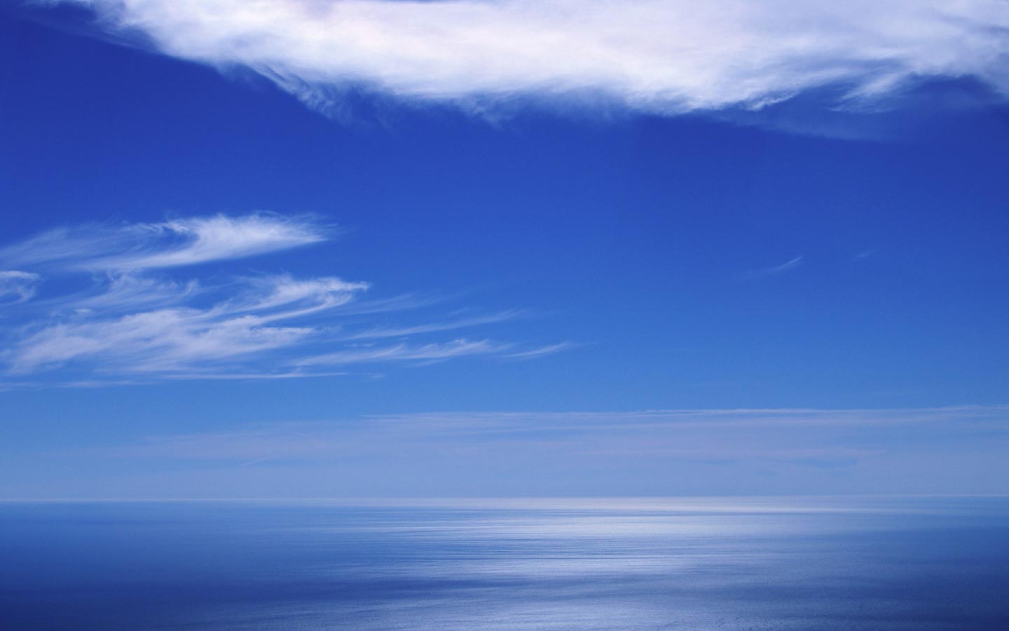 Blue Sea Horizon Weather Wallpaper Image Featuring Clouds