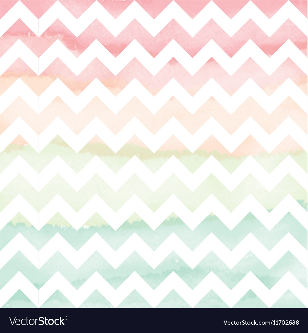 Hand Painted Watercolor Chevron Background Vector Image