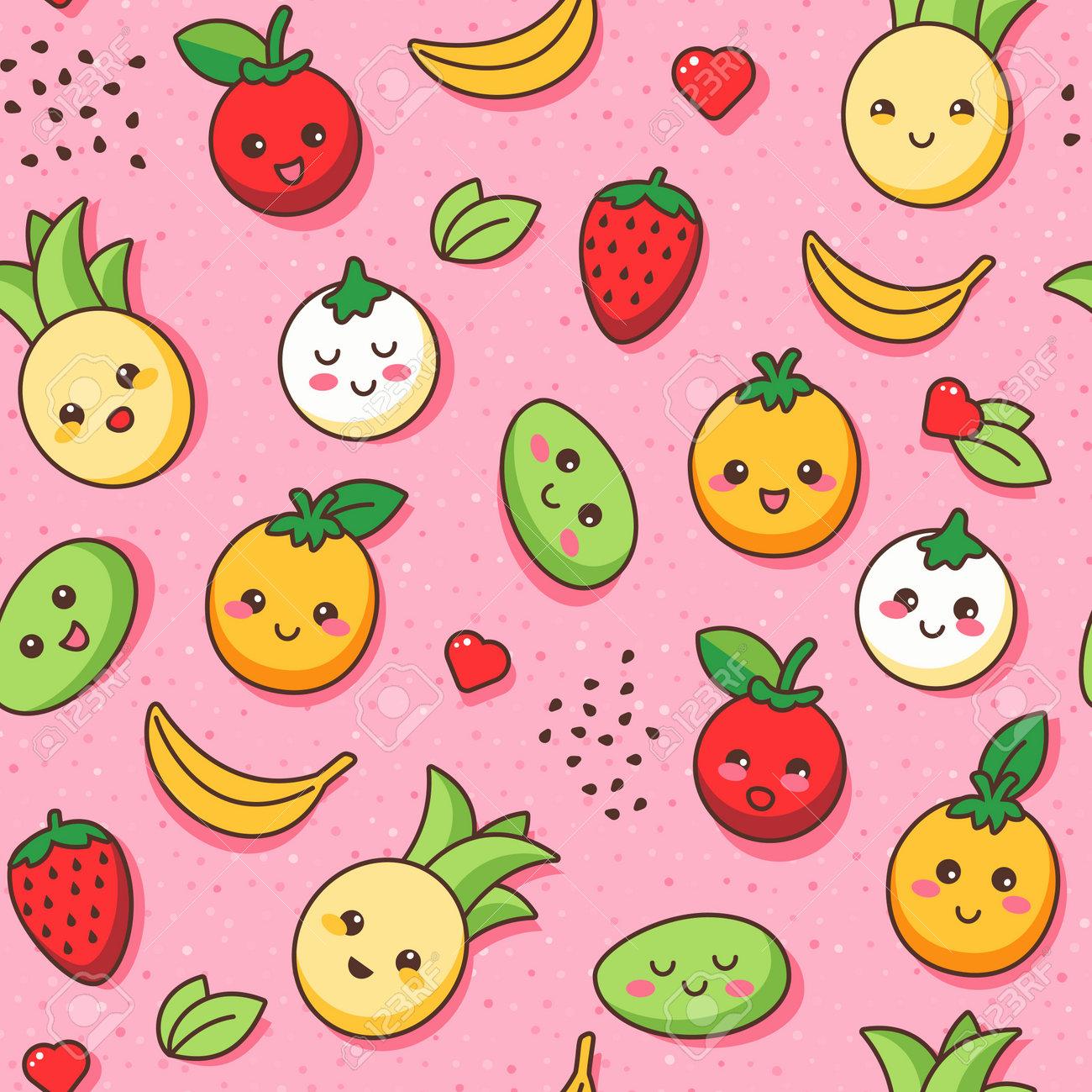 Joyful And Bright Summer Pattern With Juicy Tropical Fruits