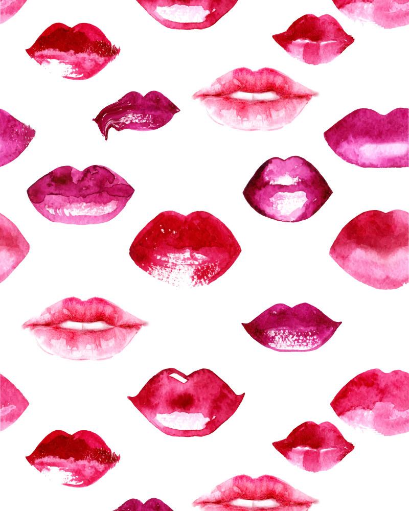 Watercolor Lips Wallpaper Olivia Poppy