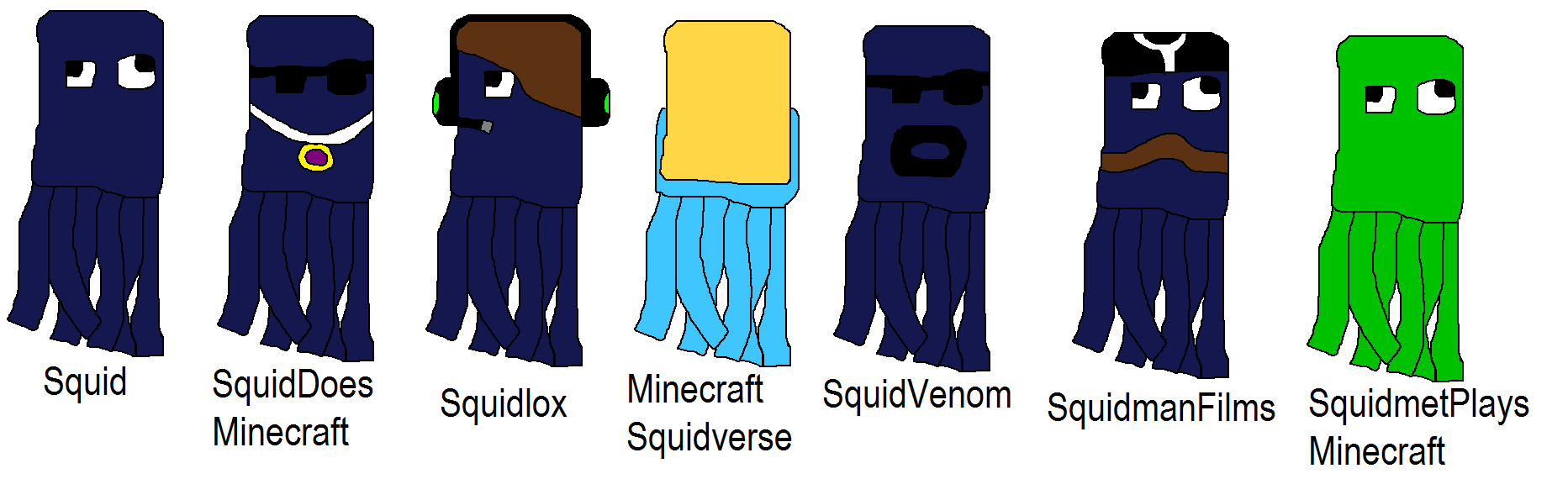 Minecraft Squidtubers by clockworkMelody on