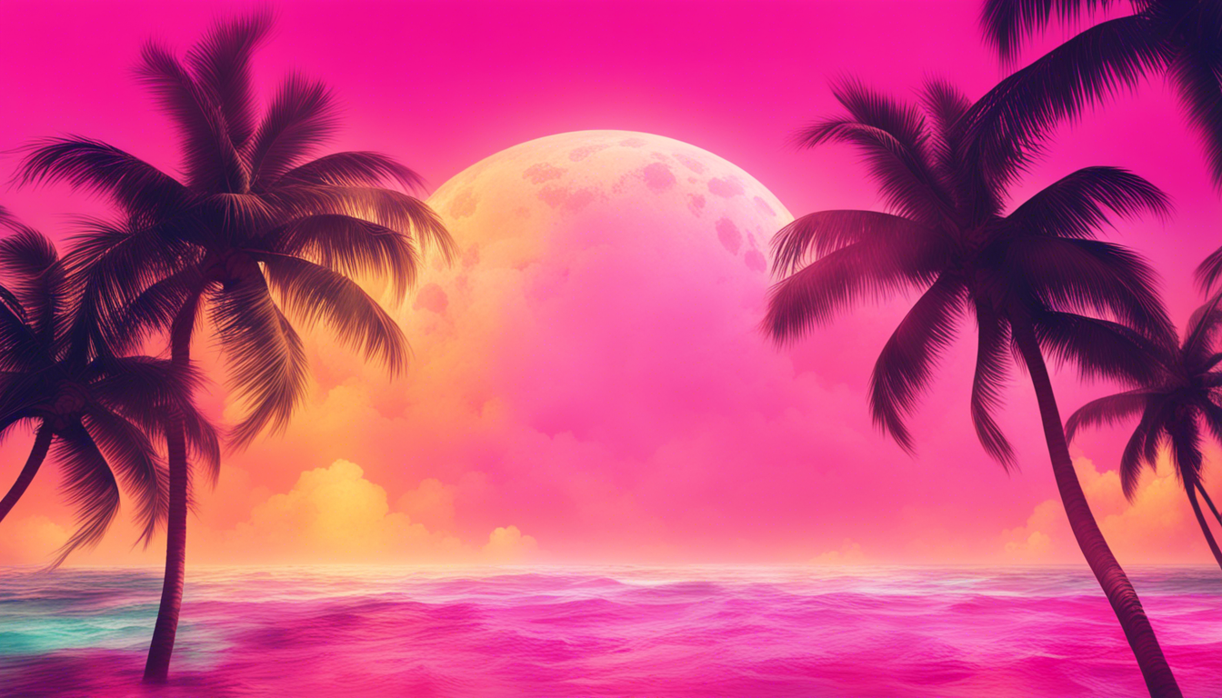 A Vibrant And Eye Catching HD Wallpaper Inspired By The Pink Summer iPhone Gallery Incorporate Elements Of Such As Tropical Fruits Palm Trees Bright Hues To Evoke Sense Warmth Relaxation Let Image Exude Cheerful Energetic Vibe Perfect For Setting Background On Any Mobile Device