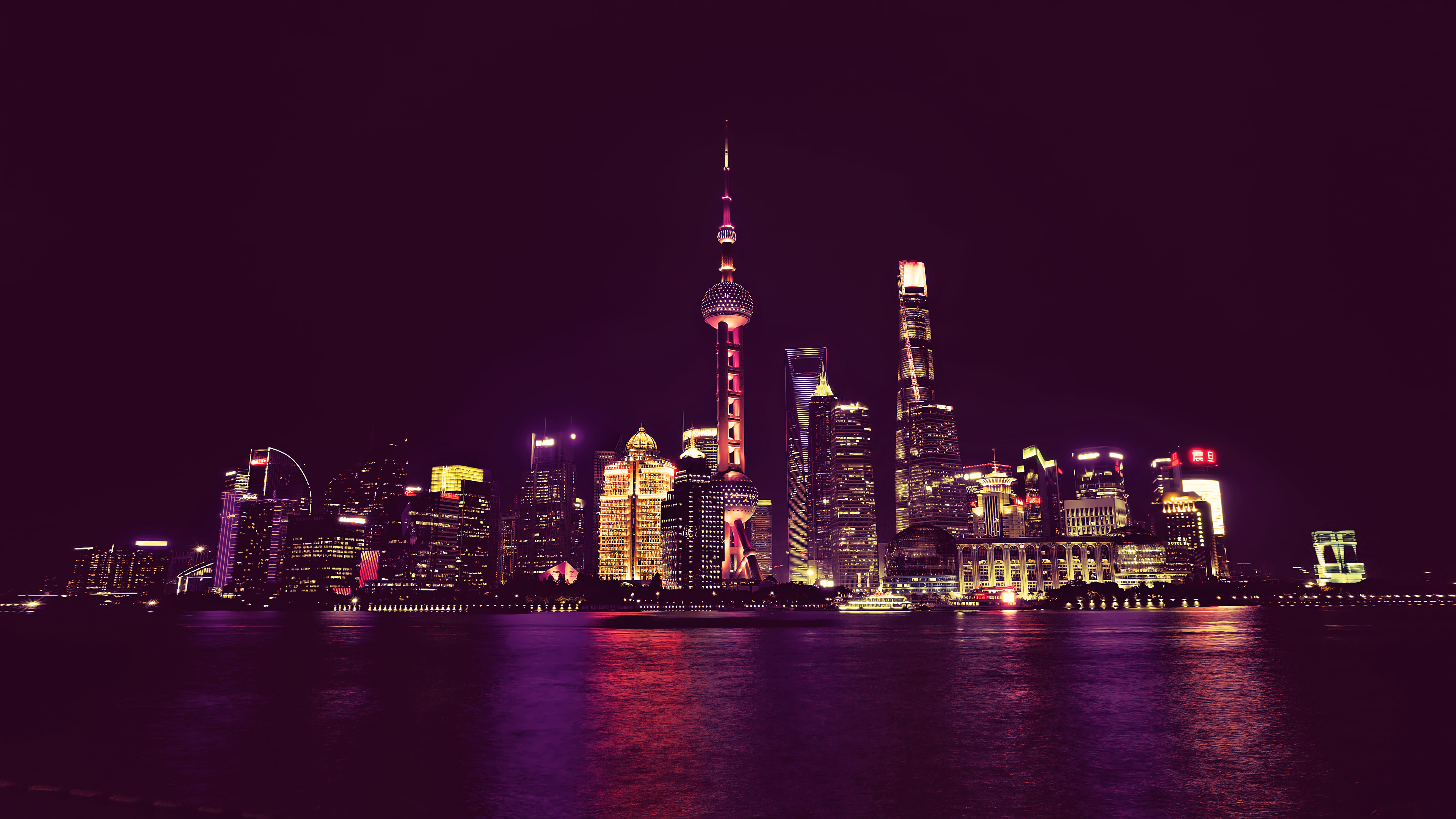 China Neon City Light Cityscape Wallpaper HD 4k