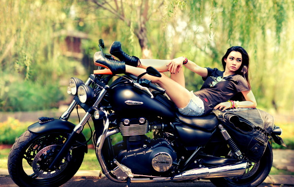 Girl Motorcycle Opinion Wallpaper Photos Pictures