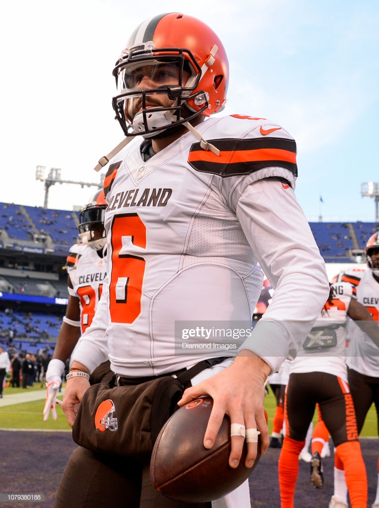 Quarterback Baker Mayfield Of The Cleveland Browns Greets