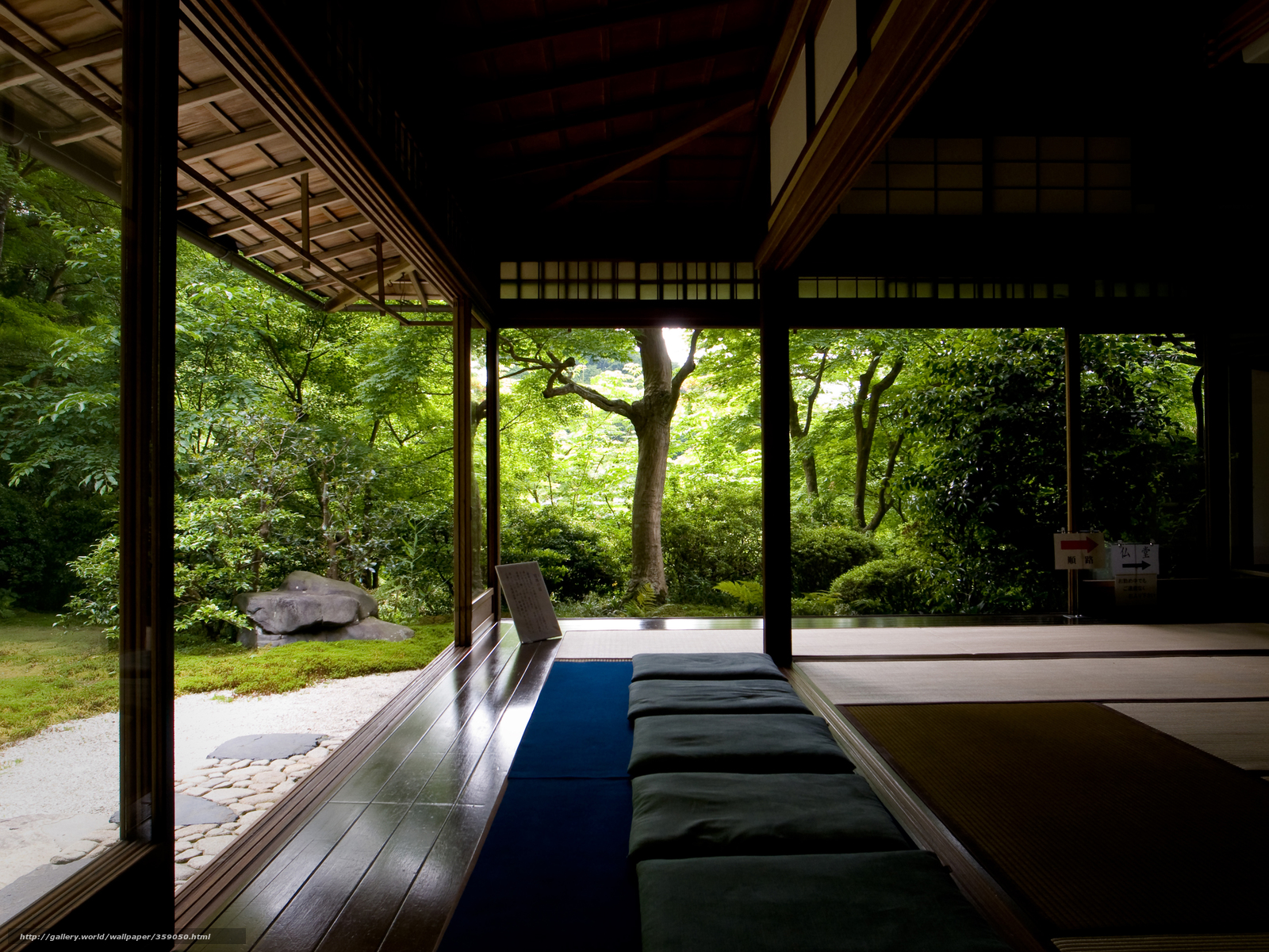 Wallpaper Forest Temple Trees Zen Desktop