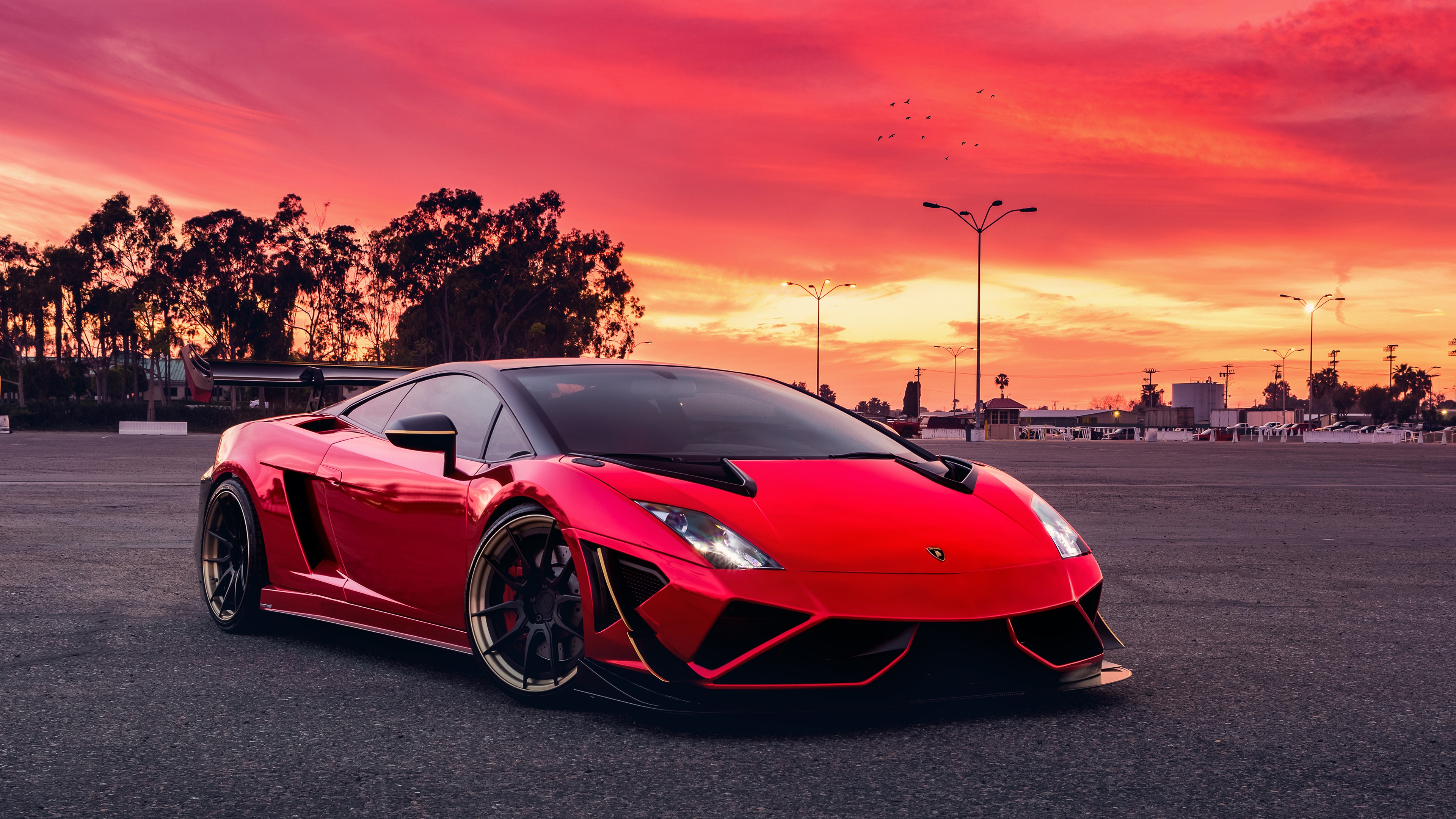 Red Lamborghini Gallardo HD Cars 4k Wallpaper Image