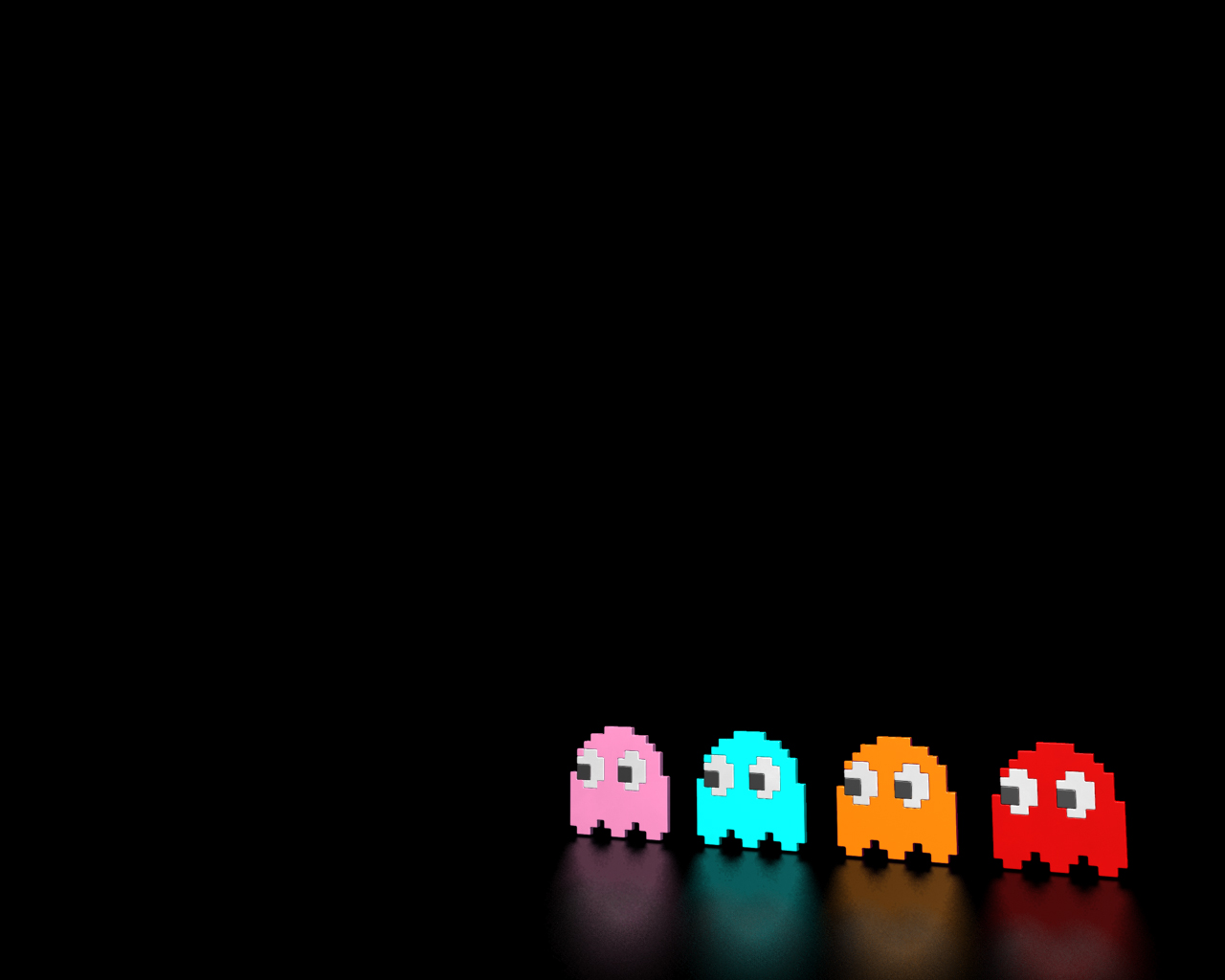 Pacman Ghost Wallpaper Background Pink Blue Orange Red Classic Arcade