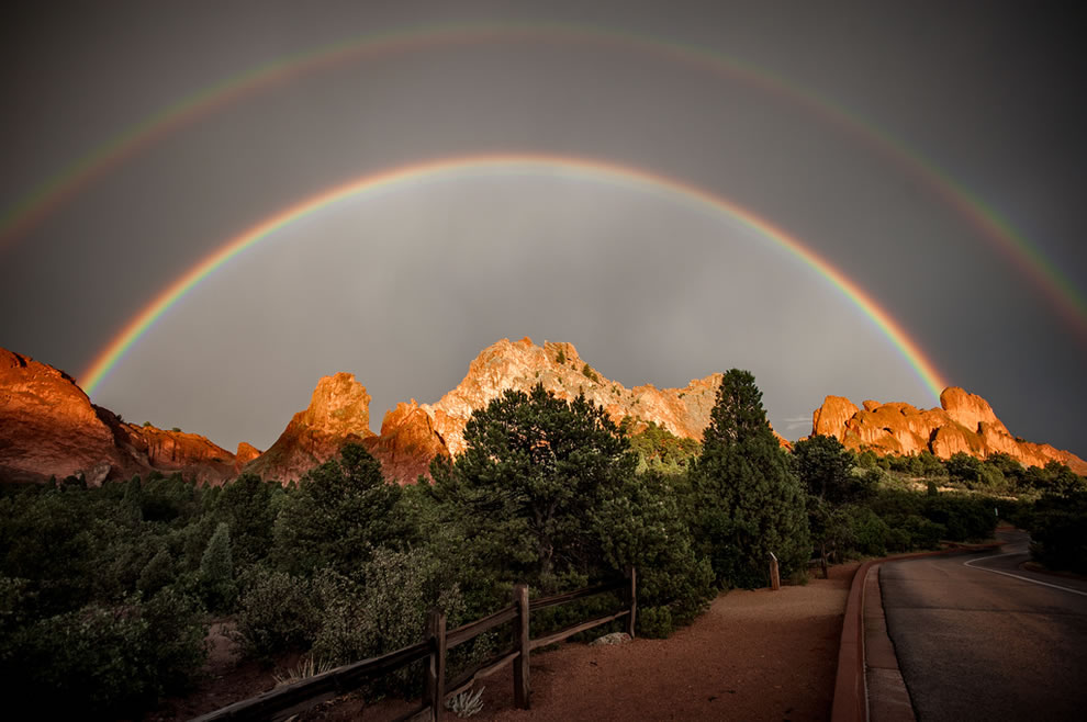 Double Rainbow Over Garden Of The Gods In Colorado Springs Co