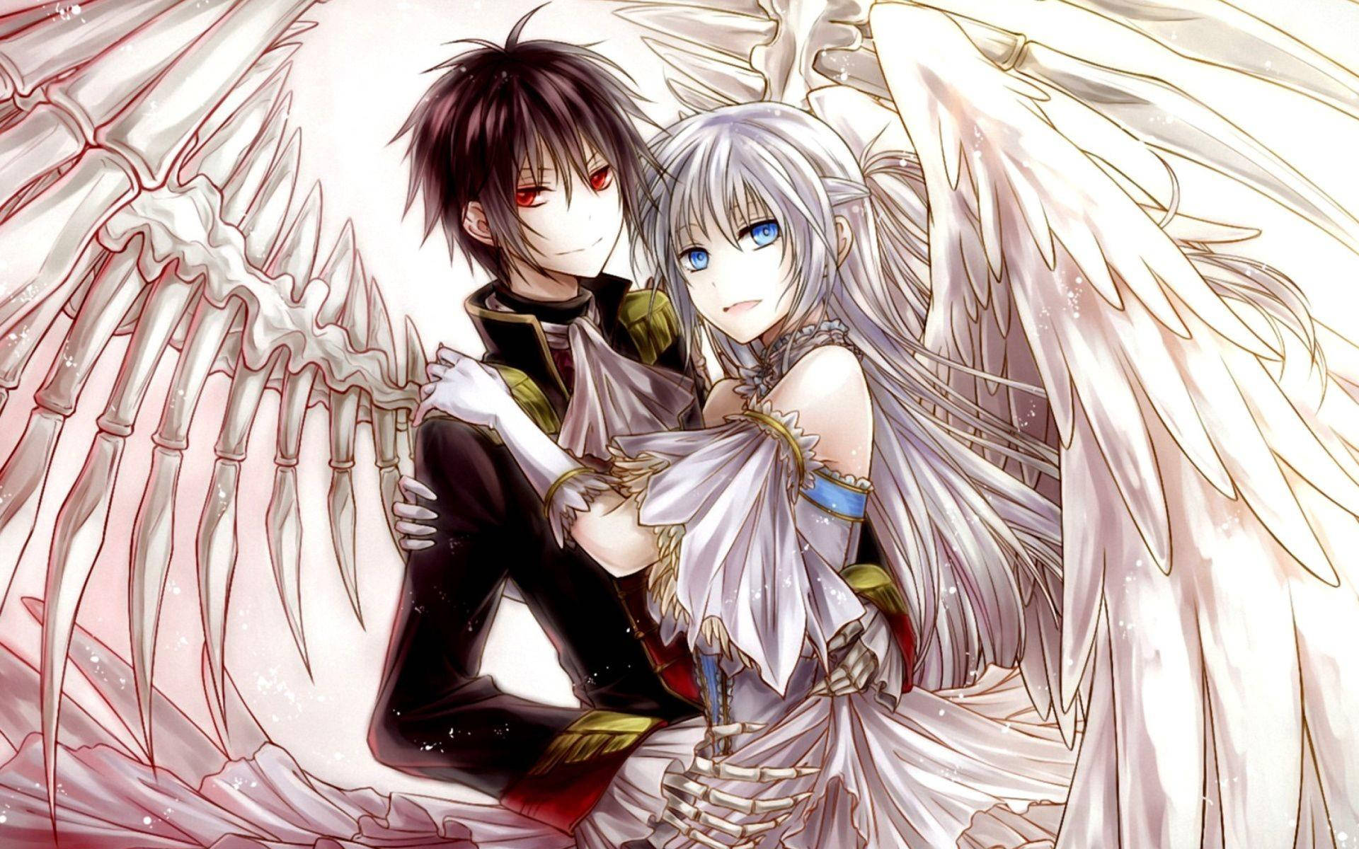Anime Couple Hug Wallpaper