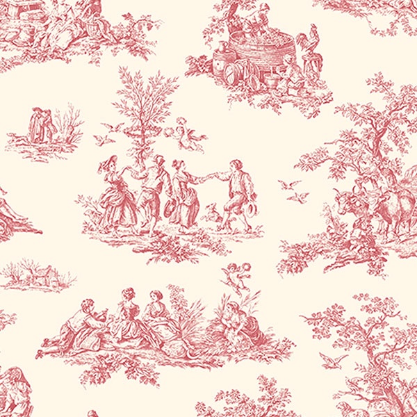 Red Toile Wallpaper My Style Pinboard Pinterest