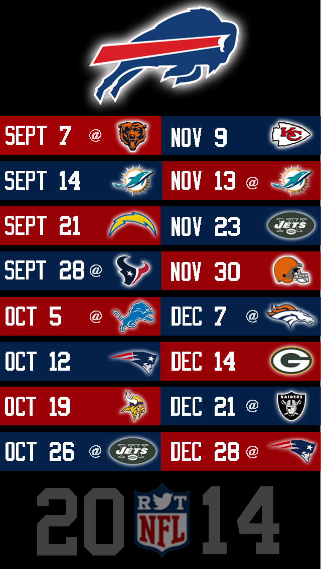 Buffalo Bills Printable Schedule