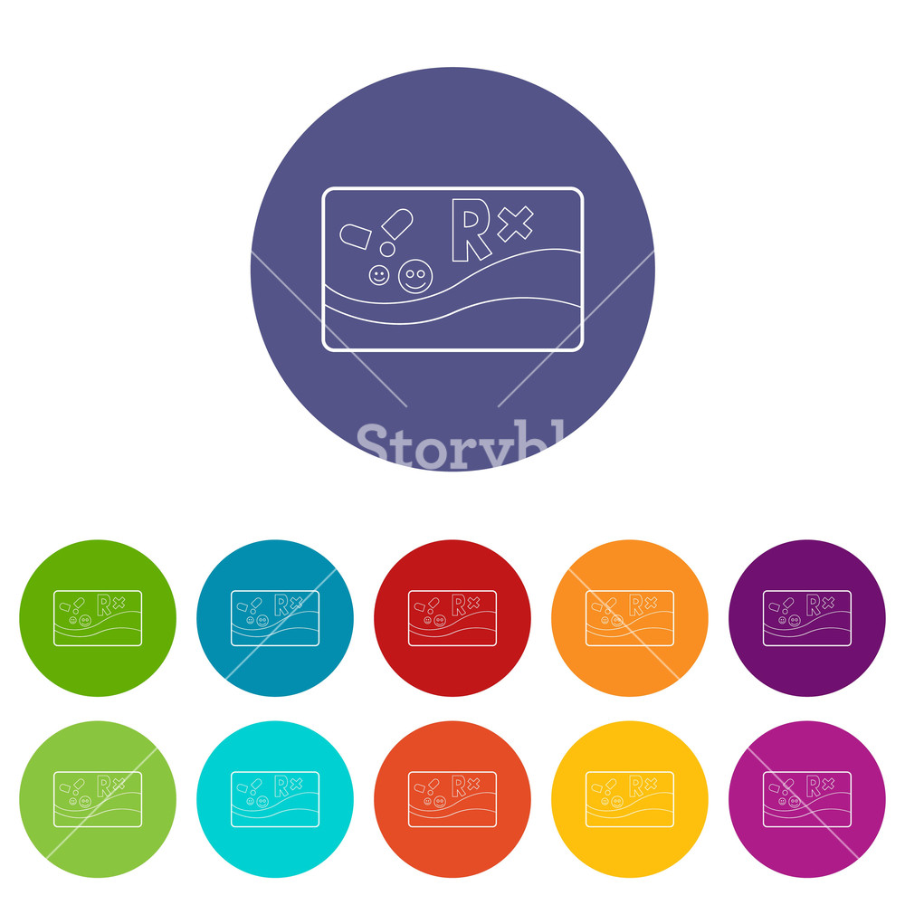Medical Card Chronic Diseases Icons Color Set Vector For Any Web