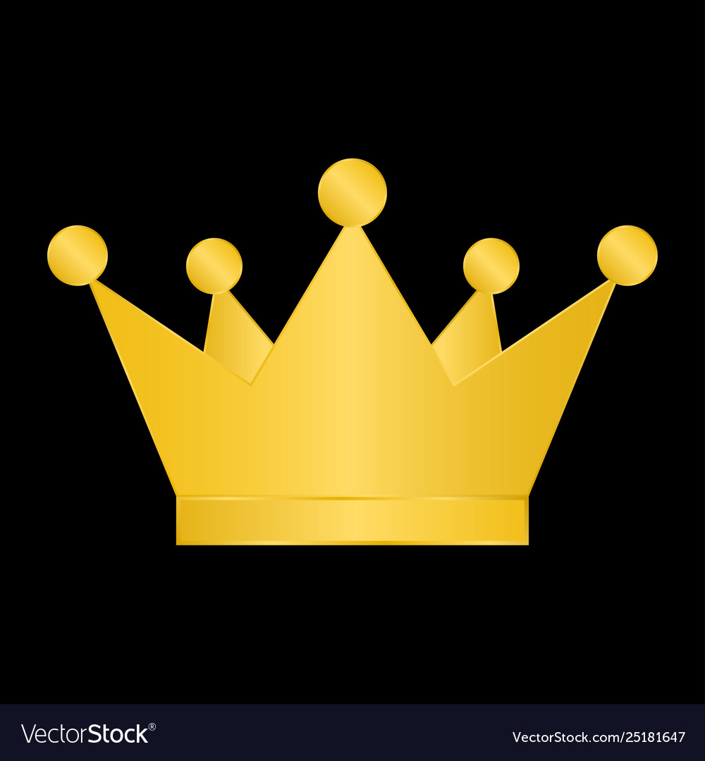 Golden Crown On Black Background Royalty Vector Image