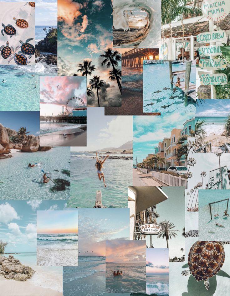 Ocean Aesthetic Collage Beach Wall Beachy Wallpaper