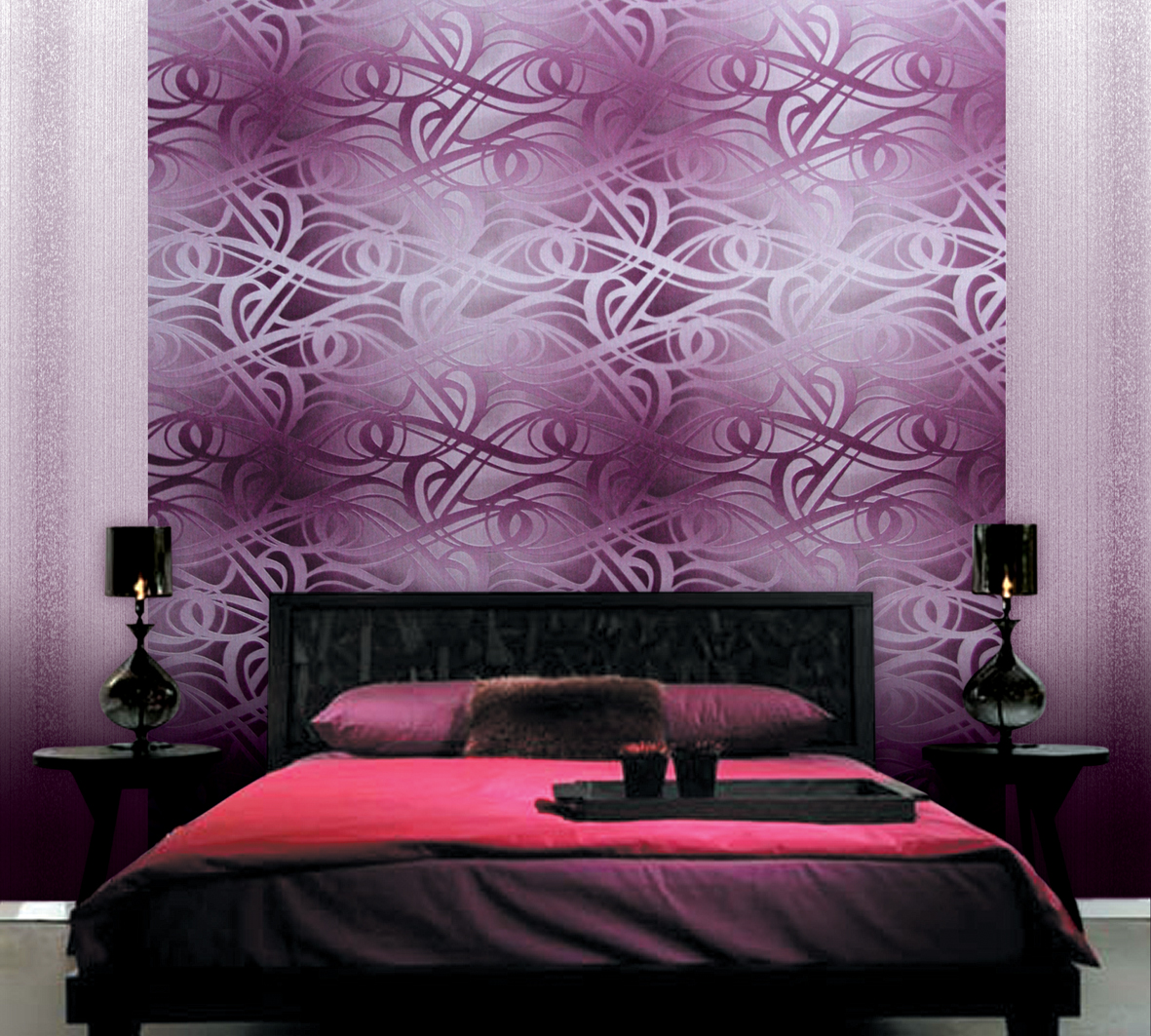 Violet Wallpaper Bedroom Devine Interiors