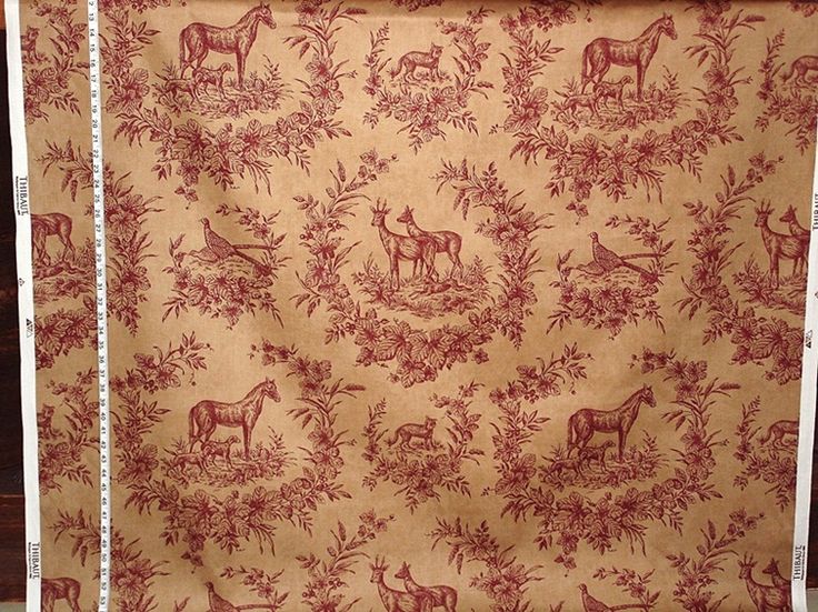 Thibaut Horse Toile Fabric Equestrian Gold Brick From House