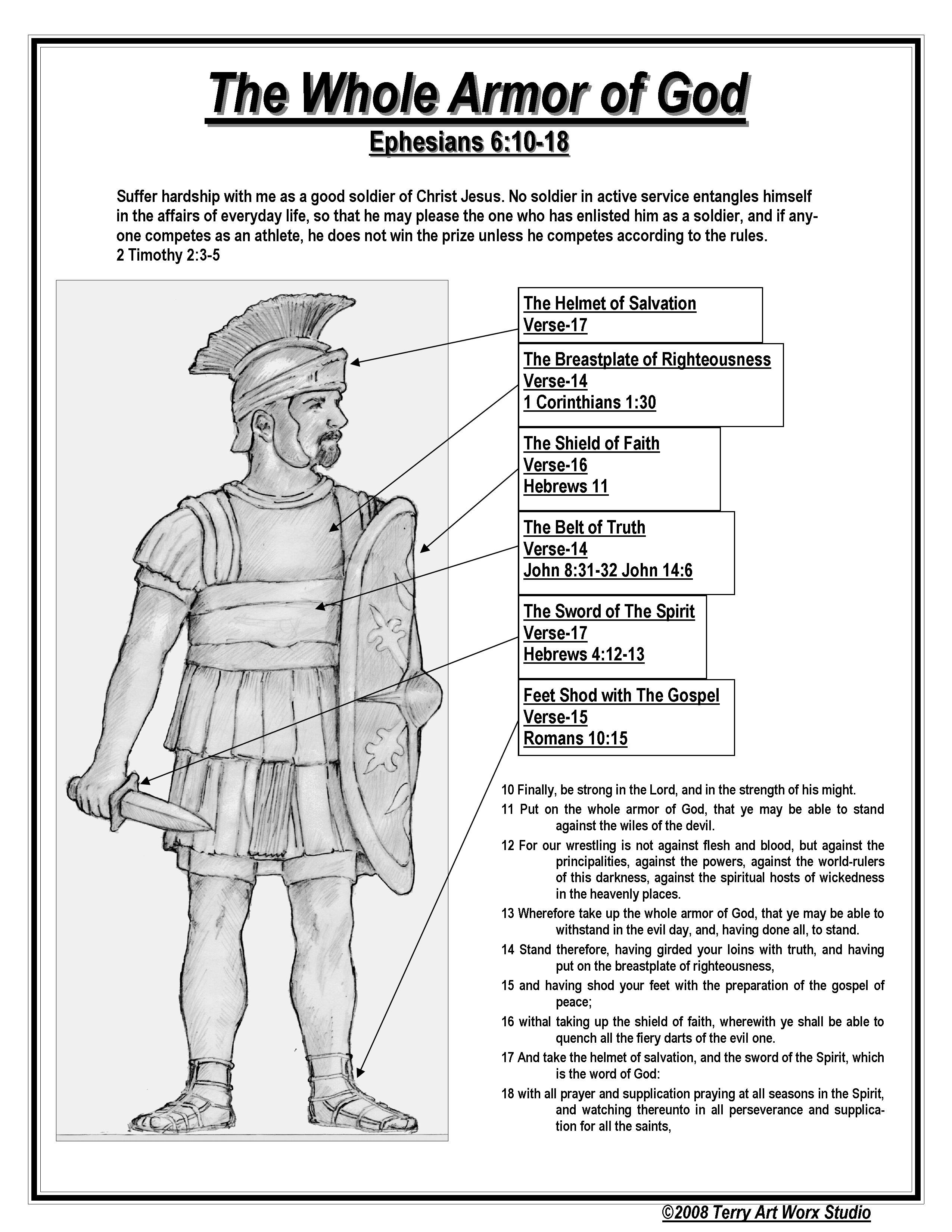 whole armour of god Colouring Pages