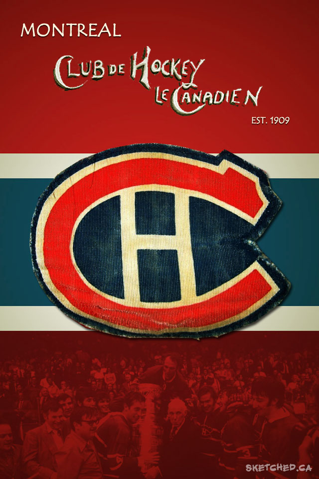Canadiens iPhone Wallpaper Sketched 640x960
