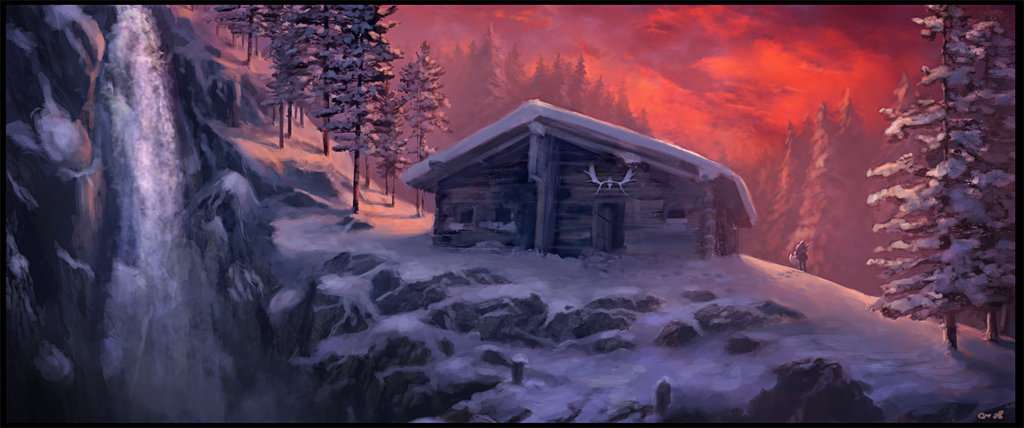Winter Cabin By Gaius31duke