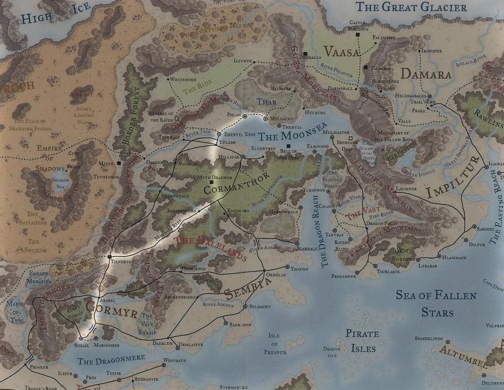 Forgotten realms карта мира