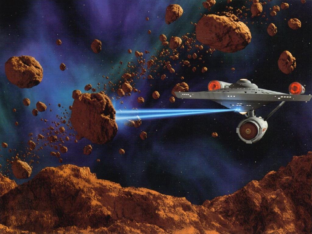 Starship Quot Enterprise Firing Phasers In Asteroid Field