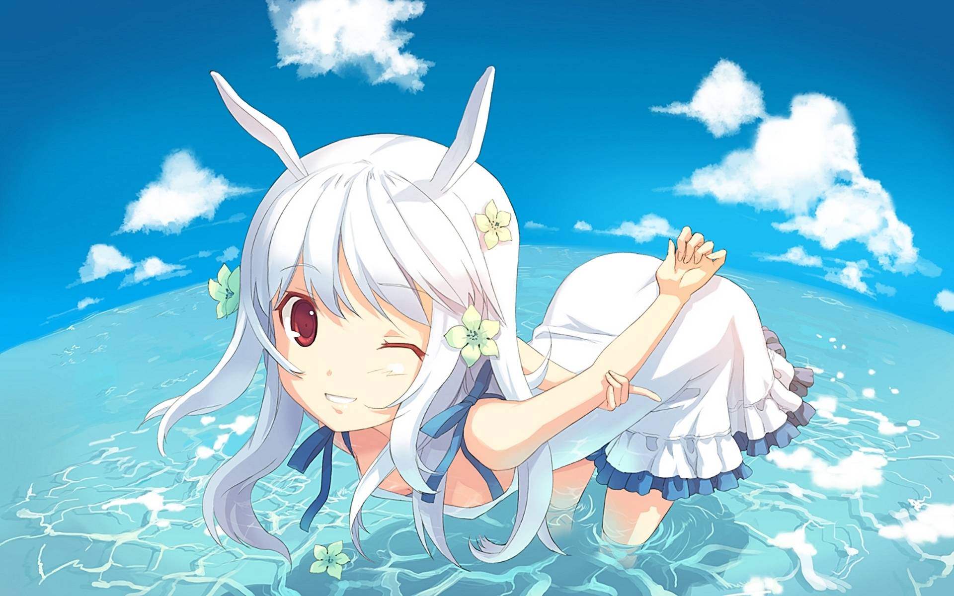 Bunny girl in water Anime Manga Wallpaper