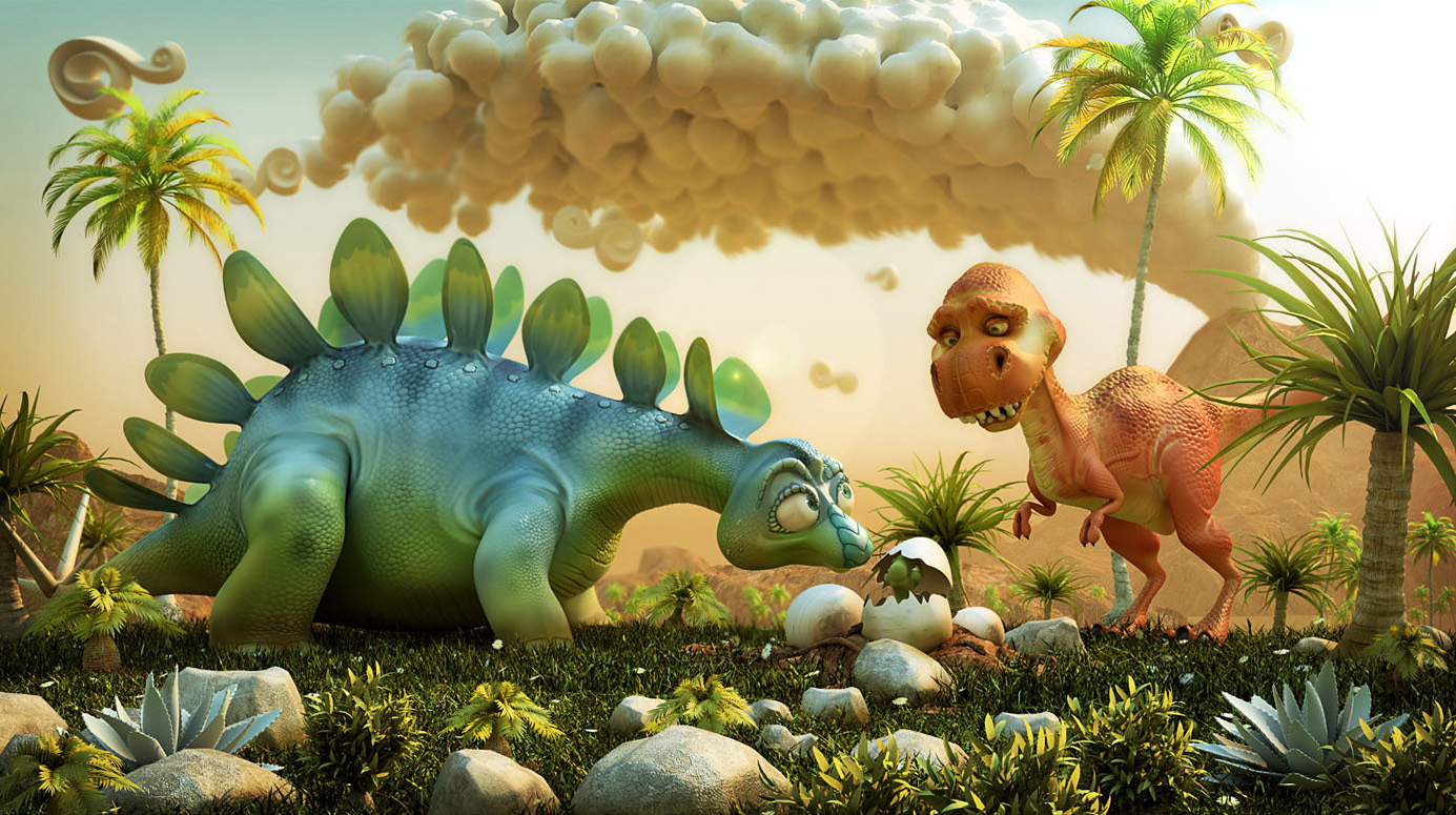 Cartoon Art Dinosaurs 3d Concept Fantasy Illustrations