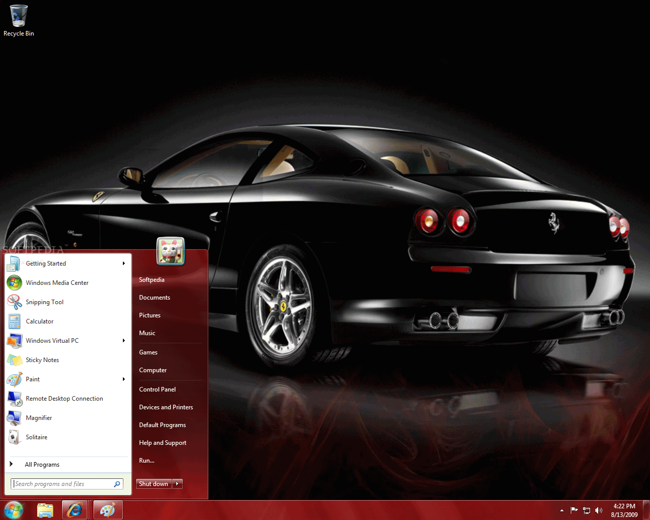 Ferrari Windows Desktop Theme Screenshot