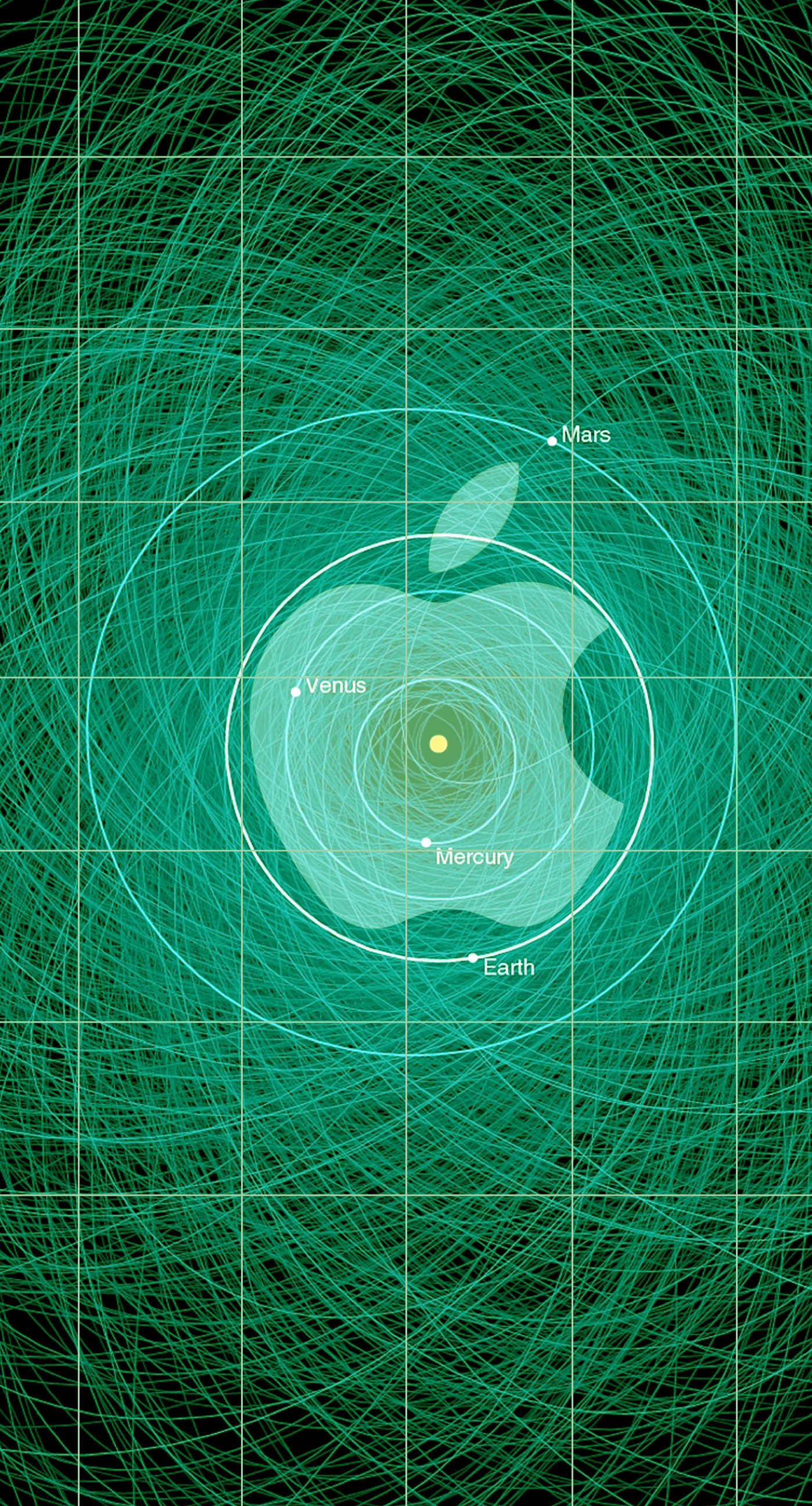 Apple Logo Shelf Cool Green Solar System Wallpaper Sc iPhone7plus
