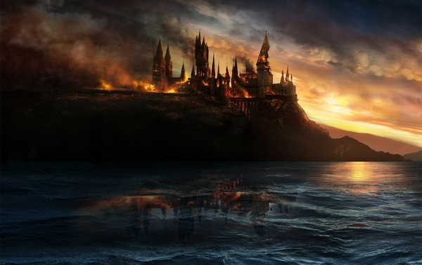 Harry Potter Wallpaper Hogwarts Castle Water castles fire harry
