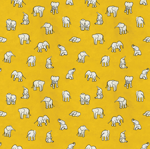 This Image Include Elephant Yellow Elephants Pattern And Wallpaper