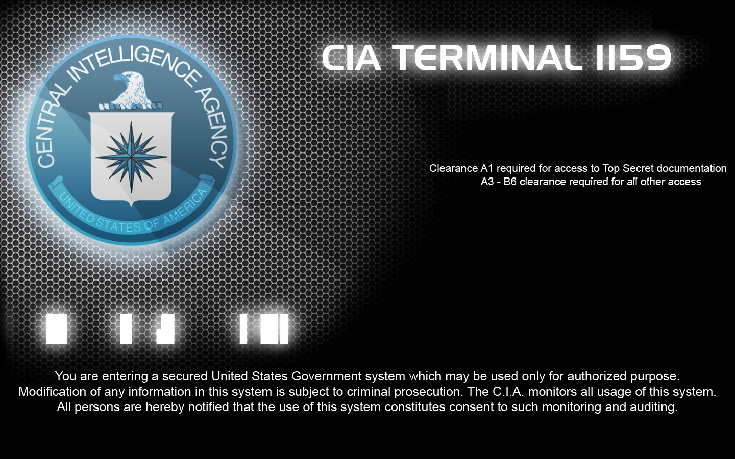 cia terminal logon screen for linux