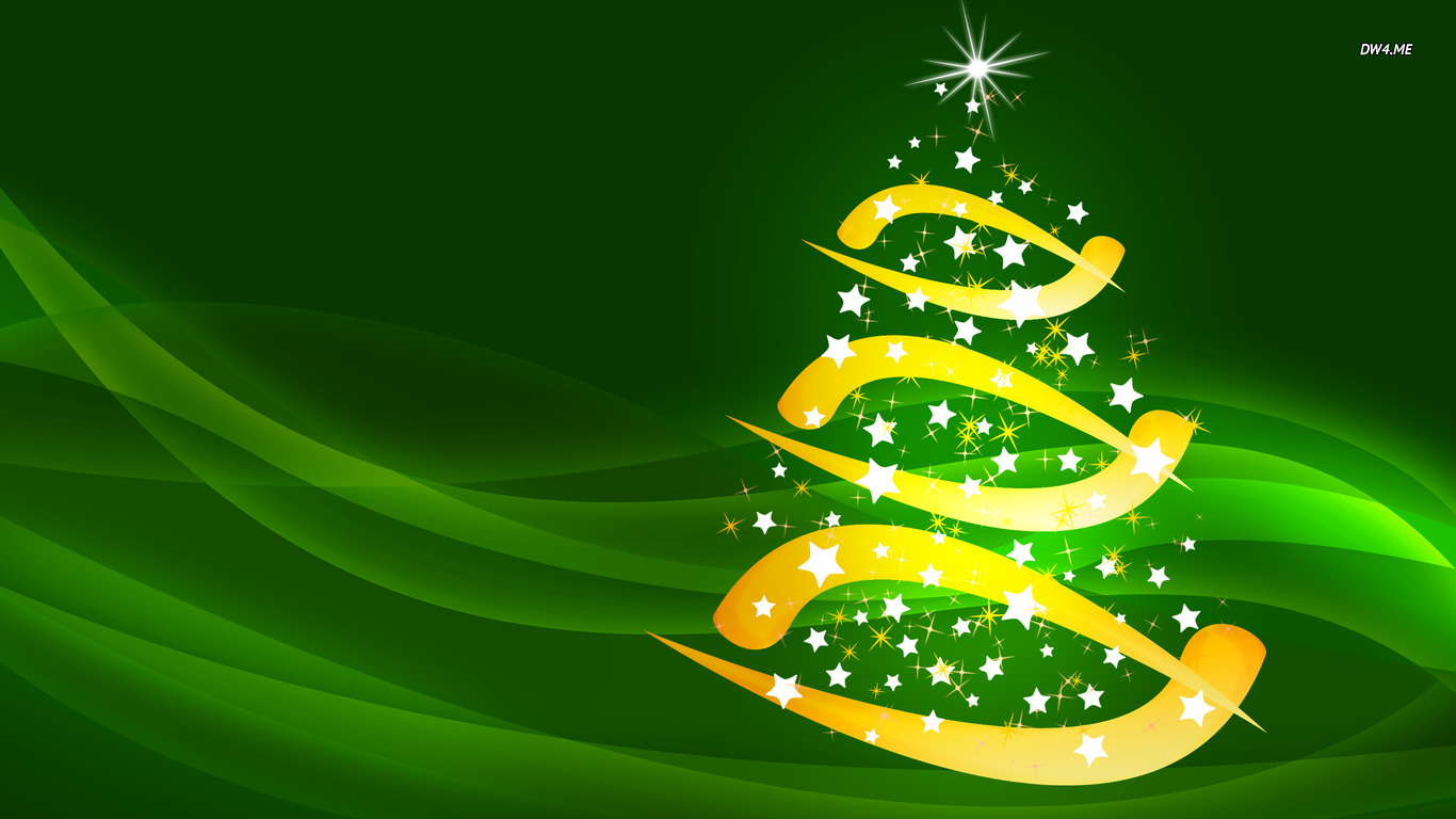 Golden Christmas Tree Wallpaper Holiday