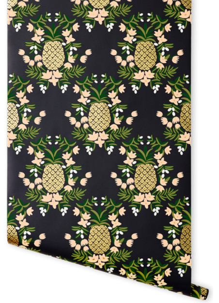 Pineapple Wallpaper Ebony Eclectic By Rifle Paper Co