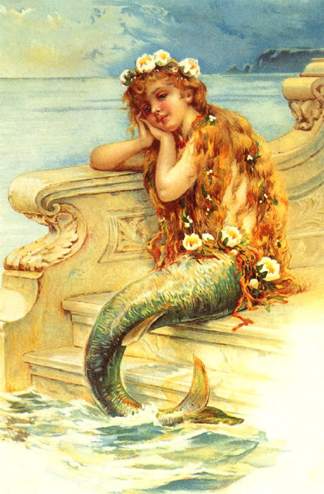 vintage mermaid background