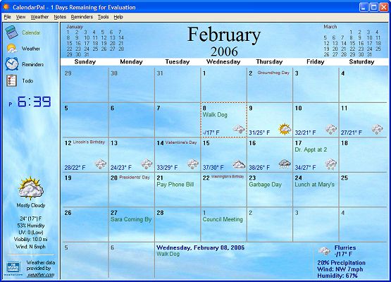 Shareware Calendarpal Is A Personal Desktop Calendar Windows