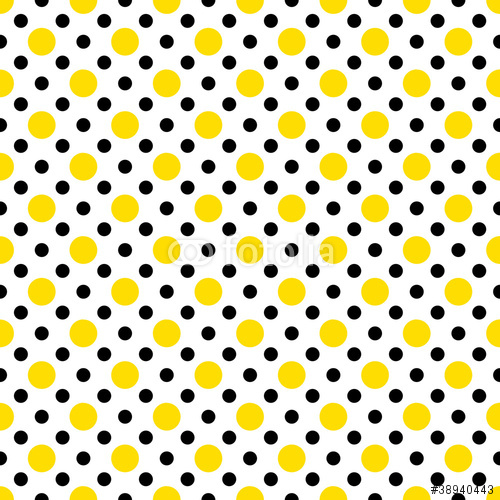 Yellow Black Polka Dots On White Background Wallpaper Stock Photo