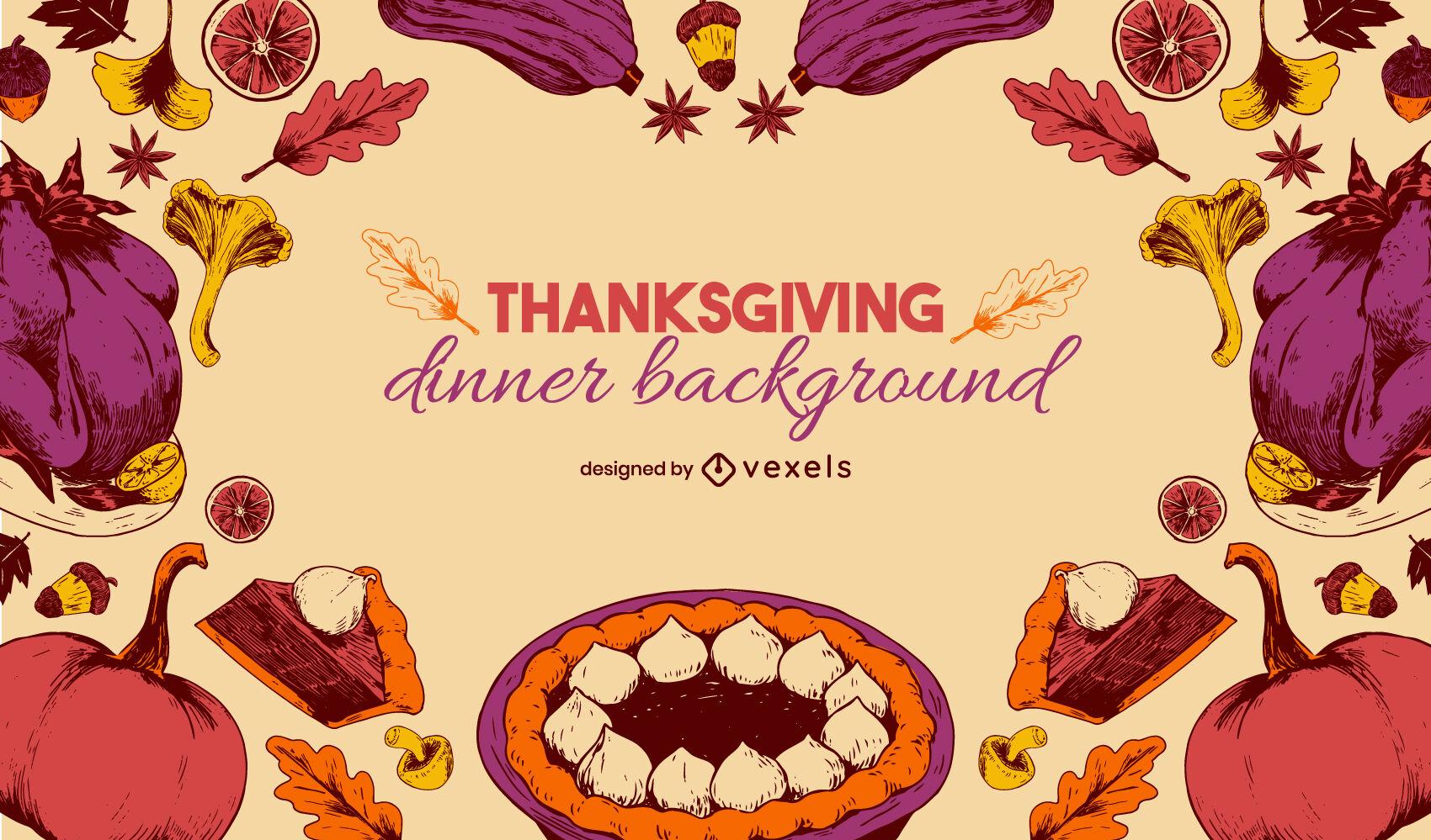 Thanksgiving Holiday Food Background Vector