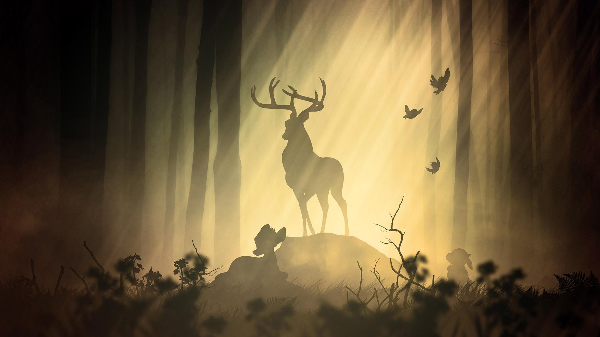 Deer Fantasy Forest HD Artist 4k Wallpaper Image Background