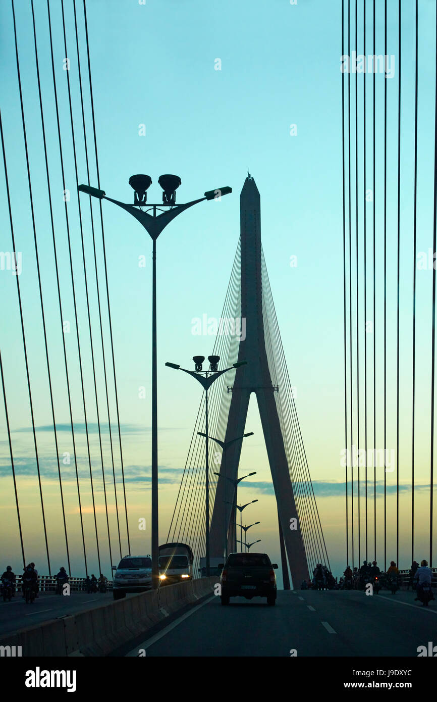 Can Tho Suspension Bridge Over Bassac River Mekong Delta