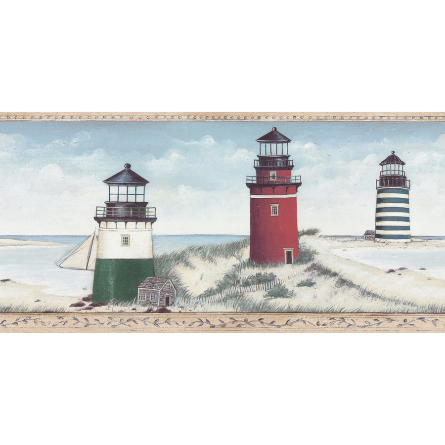 Roth Blue Lighthouse Prepasted Wallpaper Border At Lowes