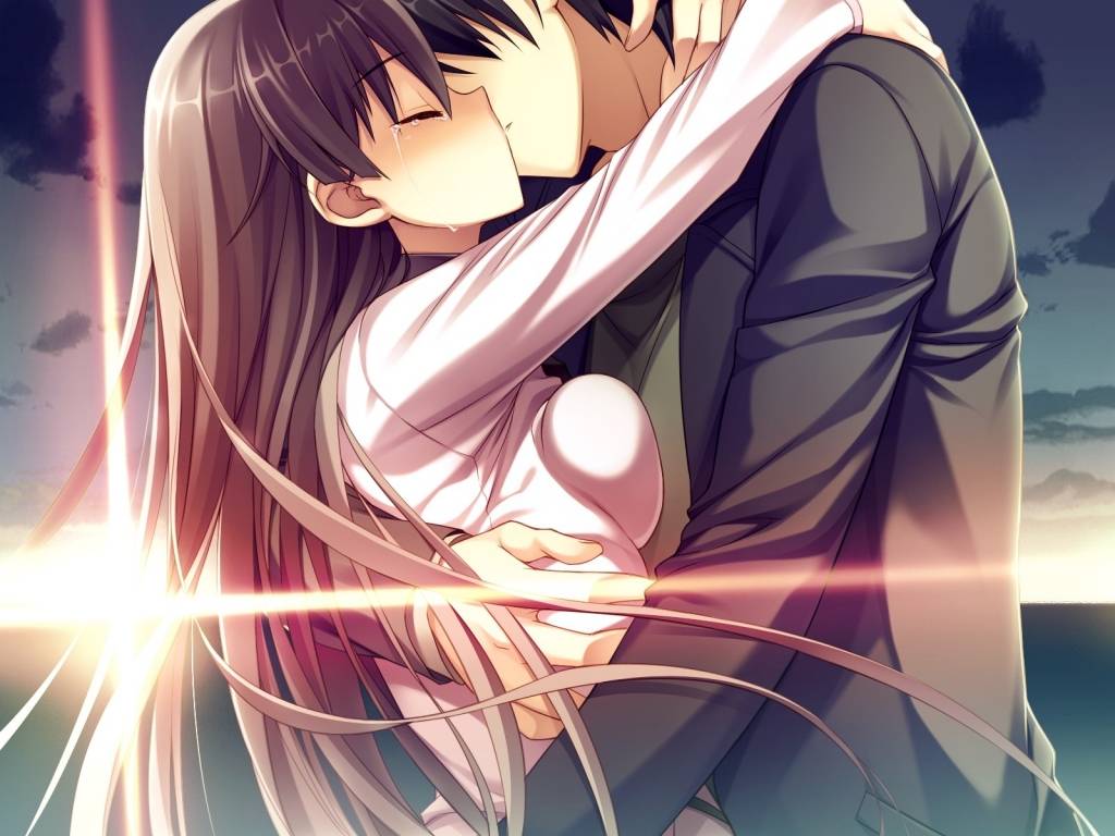 Romantic Anime Kiss Wallpaper