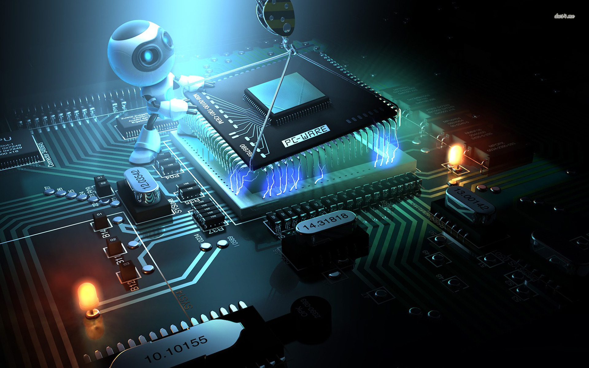 Computer Chip Robot Wallpaper